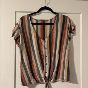 American Eagle Outfitters Multicolor Striped Button-Down Shirt